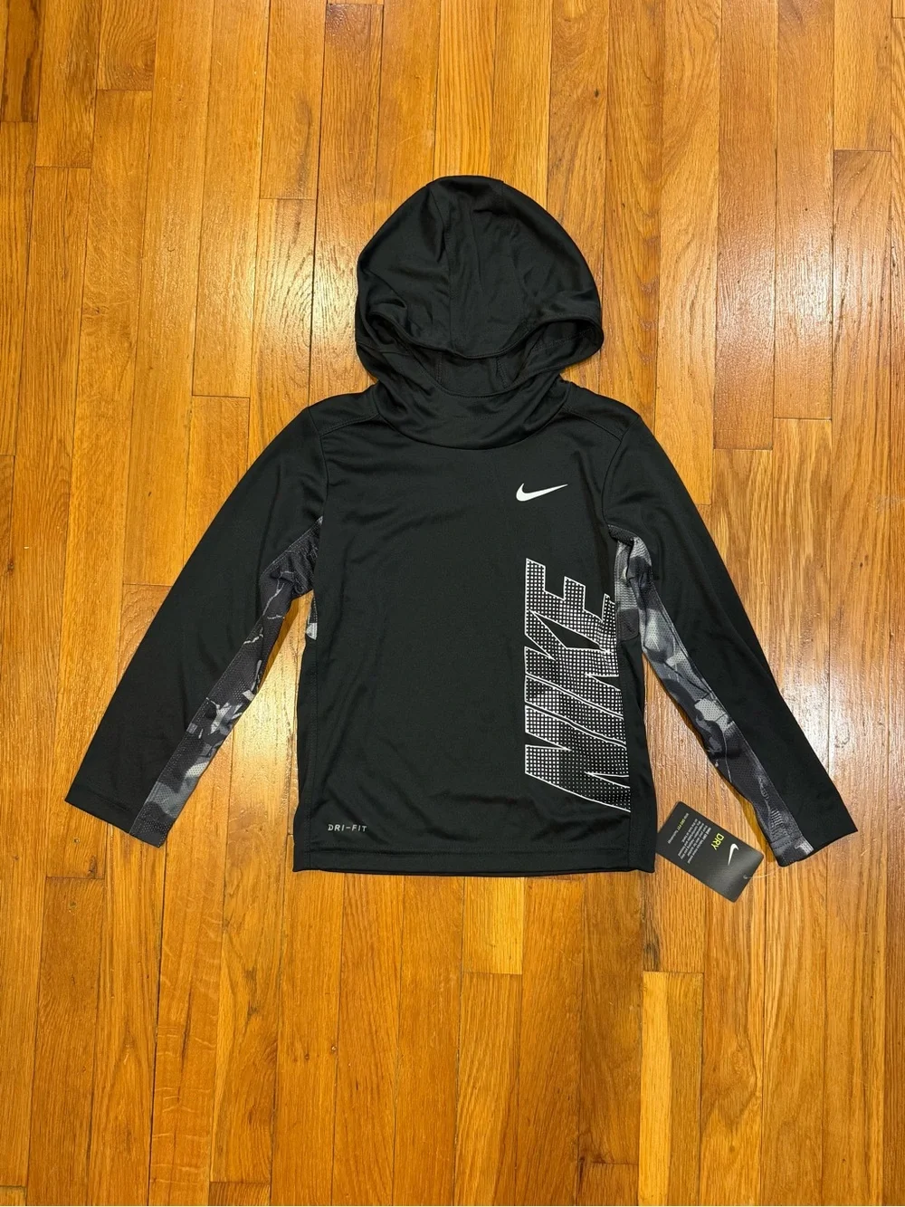 Nike Kids' Black Hooded Performance Long-Sleeve NWT